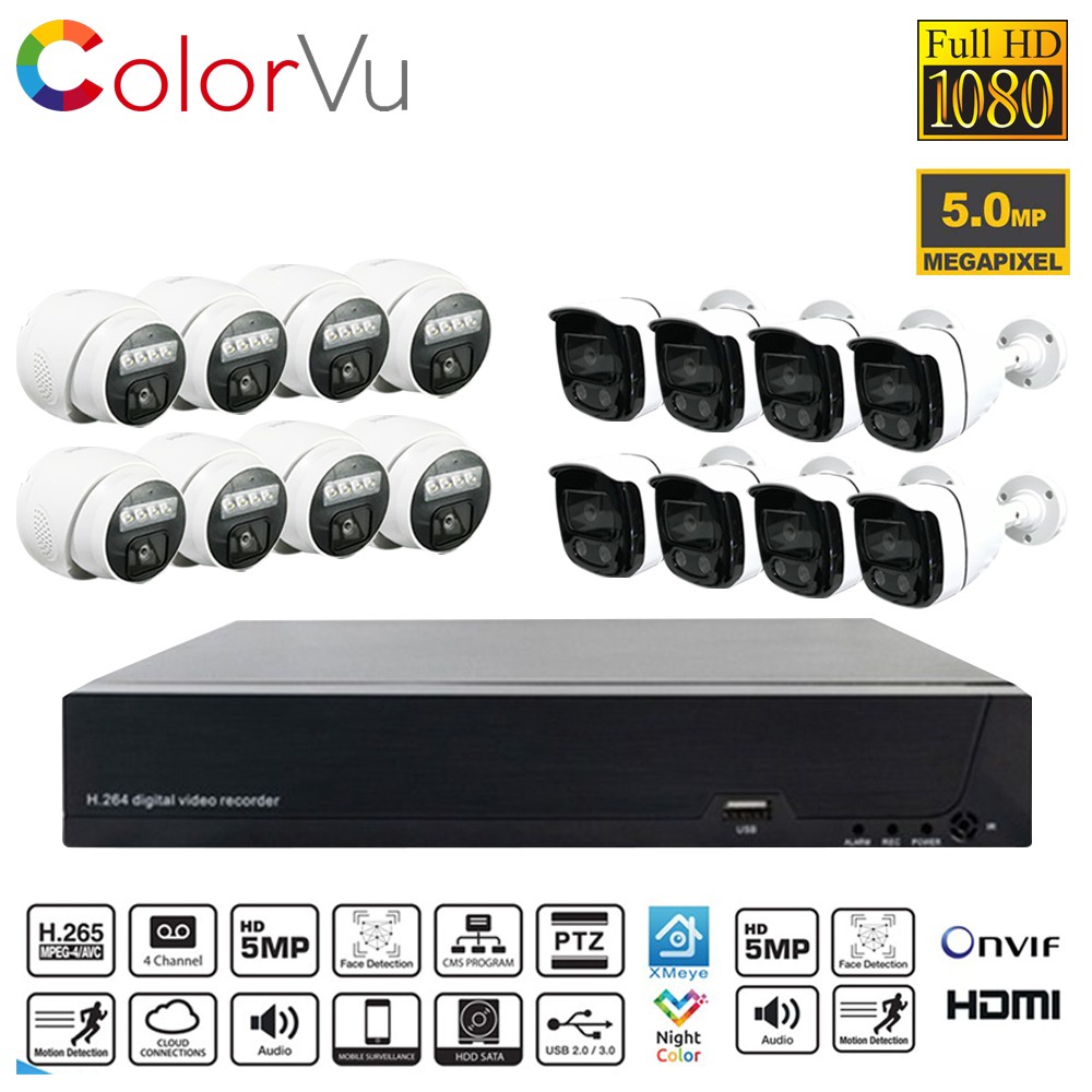 Paket Cctv 16 Chanel Colorvu 5mp XVI / Kamera Cctv Dvr AHD Online