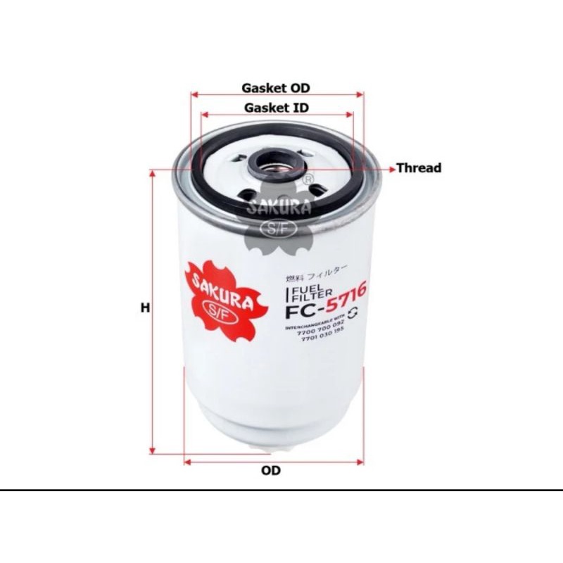 FUEL FILTER SAKURA FC5716/FC-5716/WK842/2