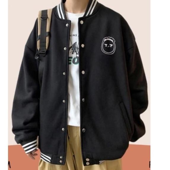 Penawaran khusus--Vallina Outfit - Be Smile Baseball Jaket Premium Jacket Base Ball Unisex