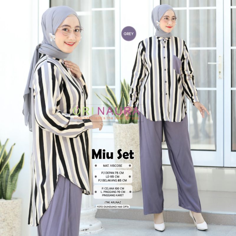 100% ORI Miu daily set wanita by Ori Naura / Ld 115 Pjc 100