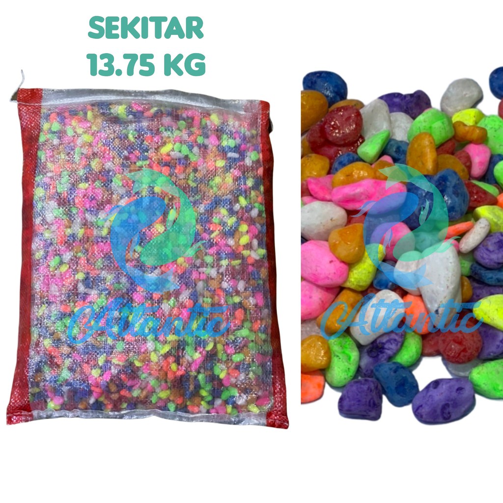 Batu Taiwan Warna Warni Karungan Batu Hias Aksesoris Aquarium 1 Karung