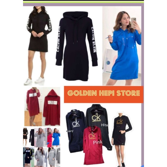Dress Wanita  CK Hoodie Sweat Shirt// Longslevee  Original Branded