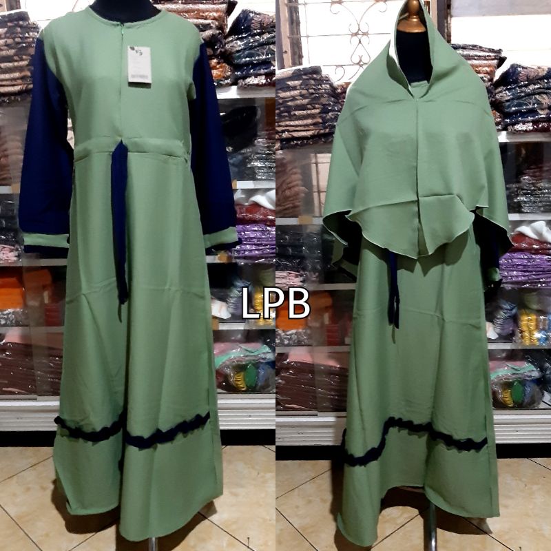Gamis Set Hijab Jilbab / Fashion Muslim Moscrepe #14