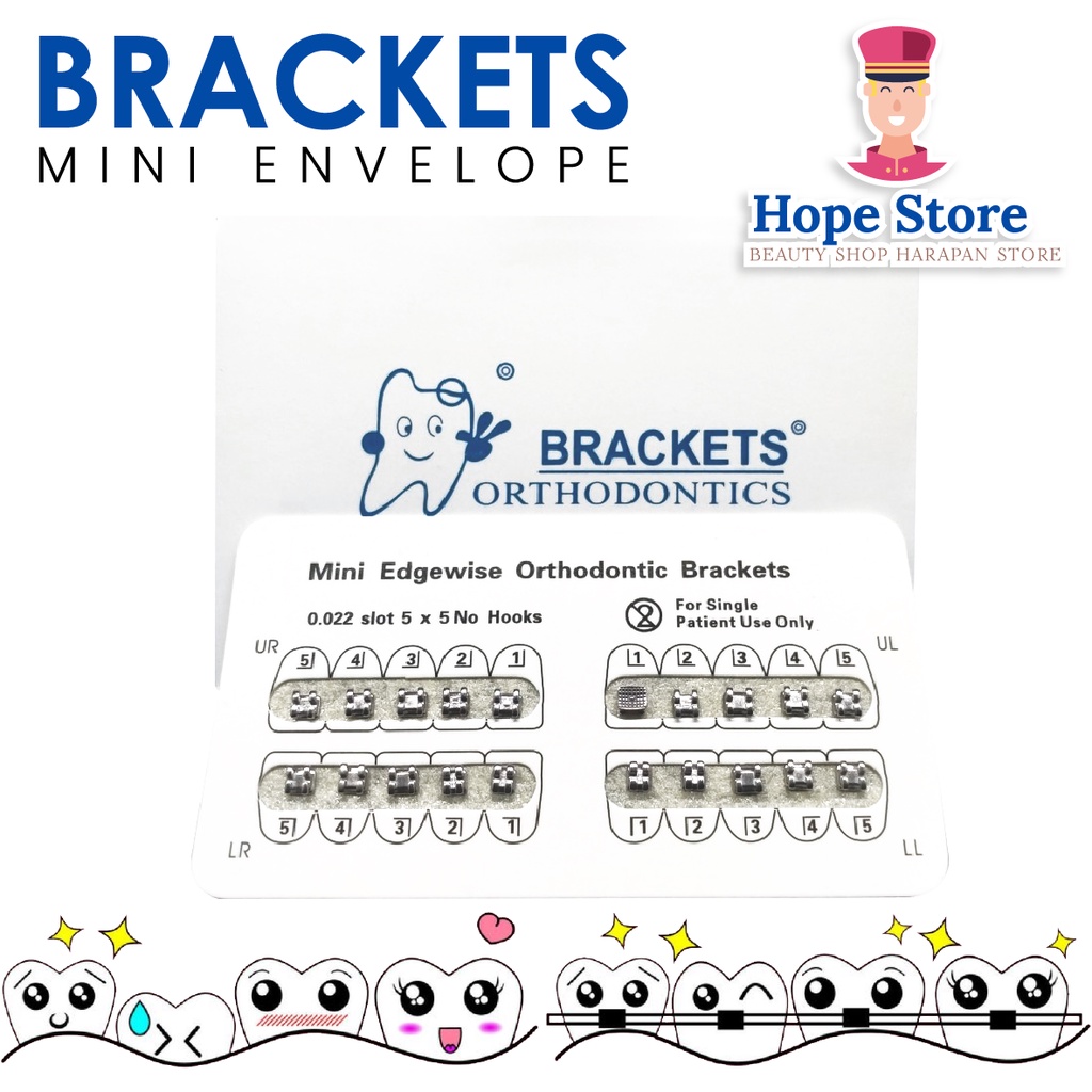 Hope Store - [ 1 SET ] BRACKET AMPLOP BIRU CUTE / BEHEL GIGI / MINI EDGEWISE BISA COD