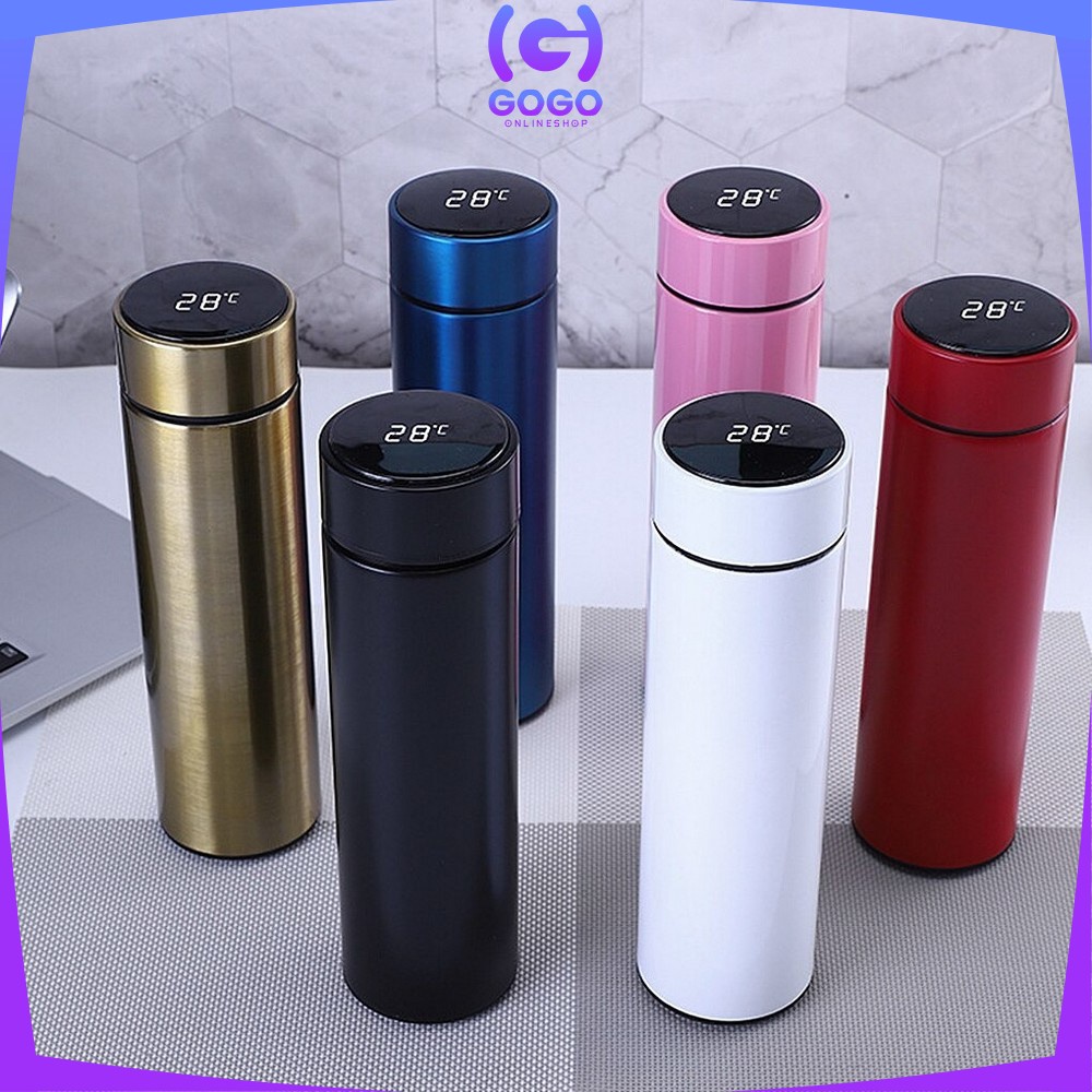 GOGO-C311 C312 Termos Air Panas Stainless 500ML Termos Suhu Digital Display Temperatur /  Thermos Air Panas Polos / Vacuum Flask Termos Air TAHAN PANAS