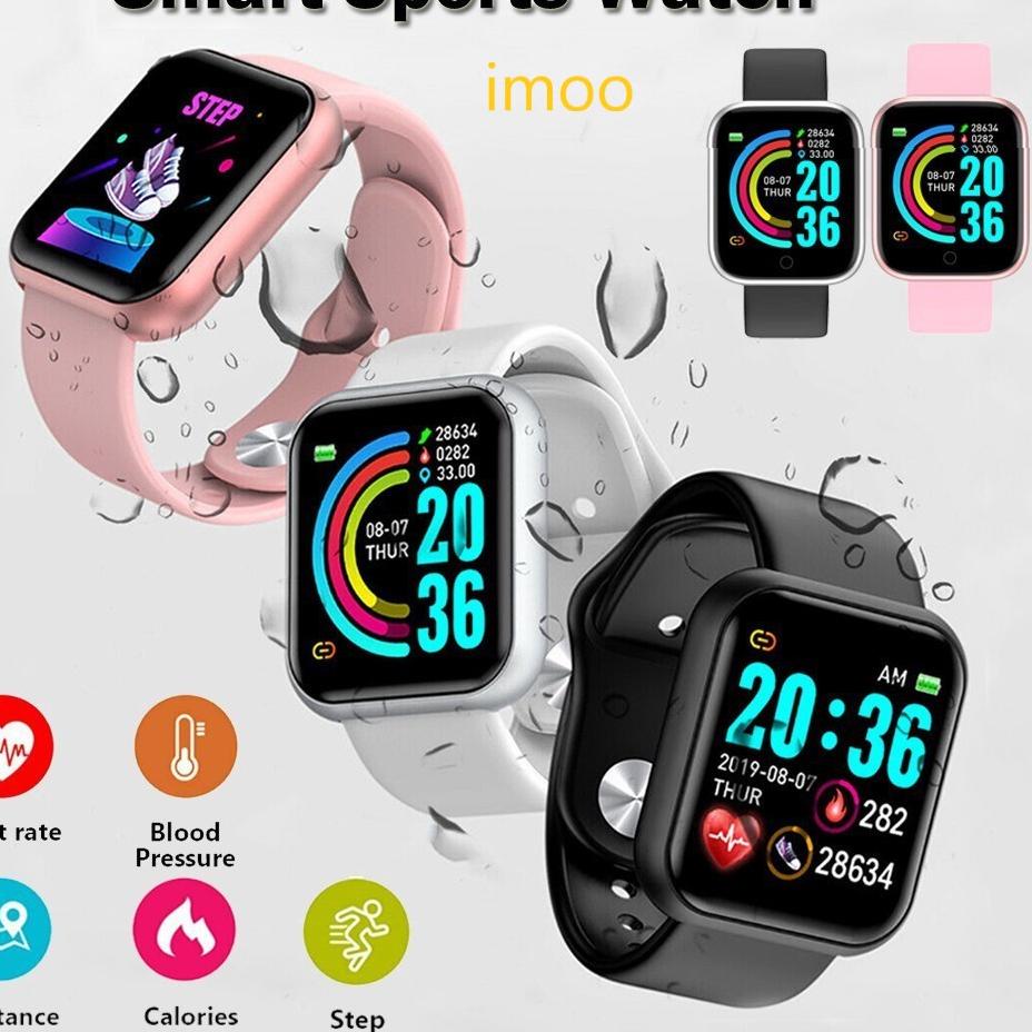 Stok Terbaru [COD]Y68 Jam Tangan D20 Tahan Air Pria Wanita Digital Smartwatch Bluetooth  Monitor Den