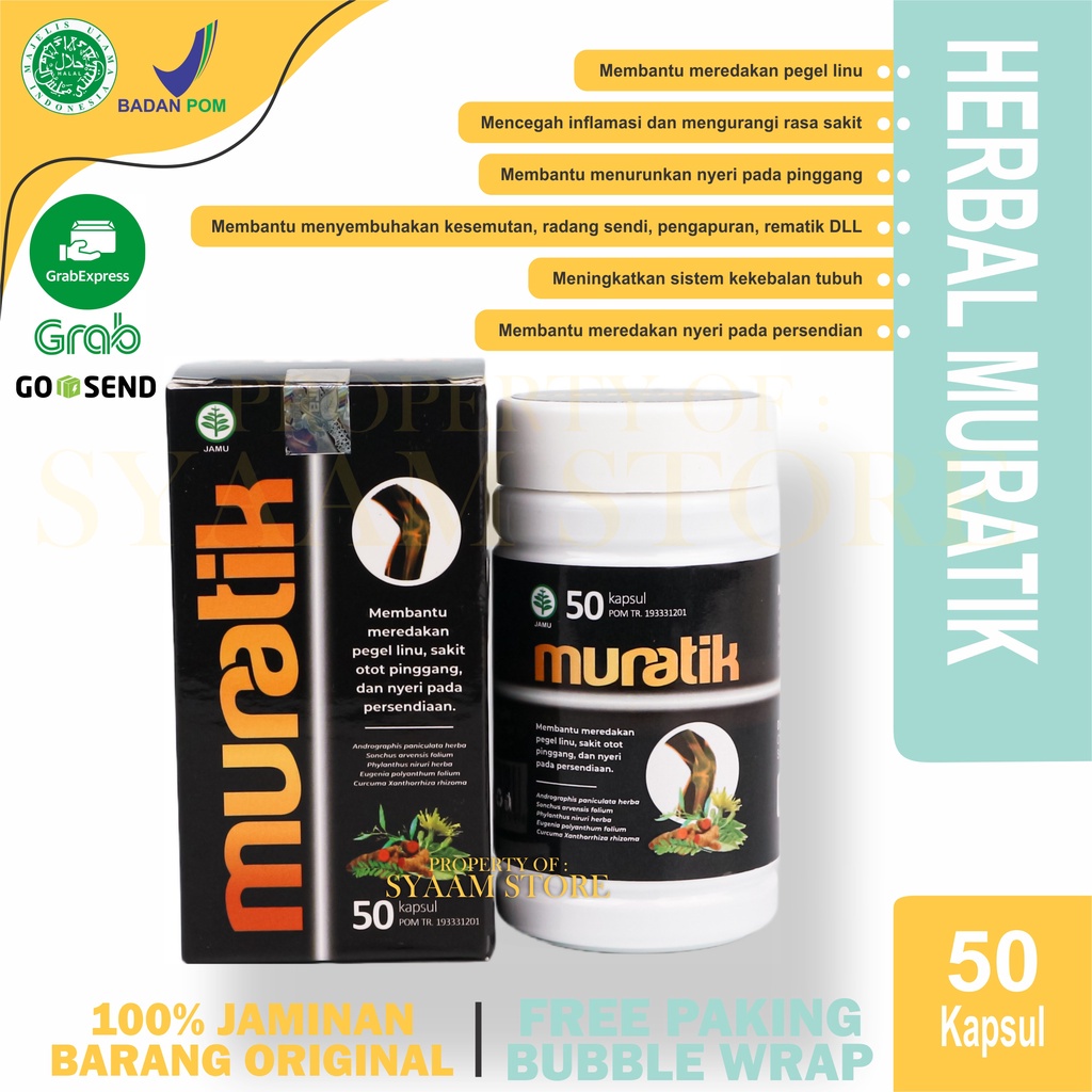 Muratik Naturafit /MURATIK Naturafit Obat Herbal Atasi Rematik / Obat Herbal Asam Urat / Oabt Herbal Neri Sendi / Pegel Linu / Obat Herbal Nyeri Pinggang