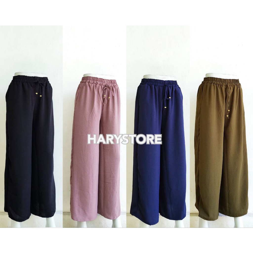 MB 01- Kulot Panjang wanita katun Crinkle airflow standar XL dan Jumbo 3L / XXL adem nyaman murah celana kerja / harian / santai