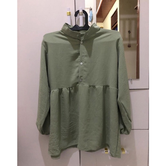 Atasan Blouse Tunik  Arsenio Sage Green