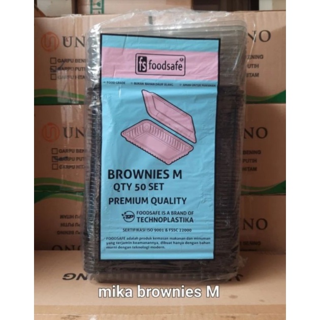 Mika tempat brownis/kue uk. M Higenis | 1Pack isi 50 pcs | TECHNOPLASTIKA