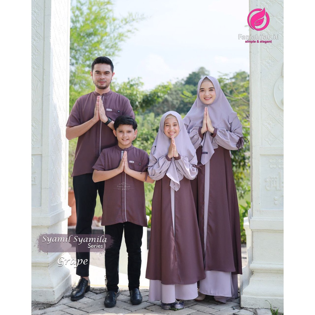 Sarimbit Syamil Syamila Grape / Sarimbit fania hijab 2023 / Gamis adem / Sarimbit Fania Hijab terlar