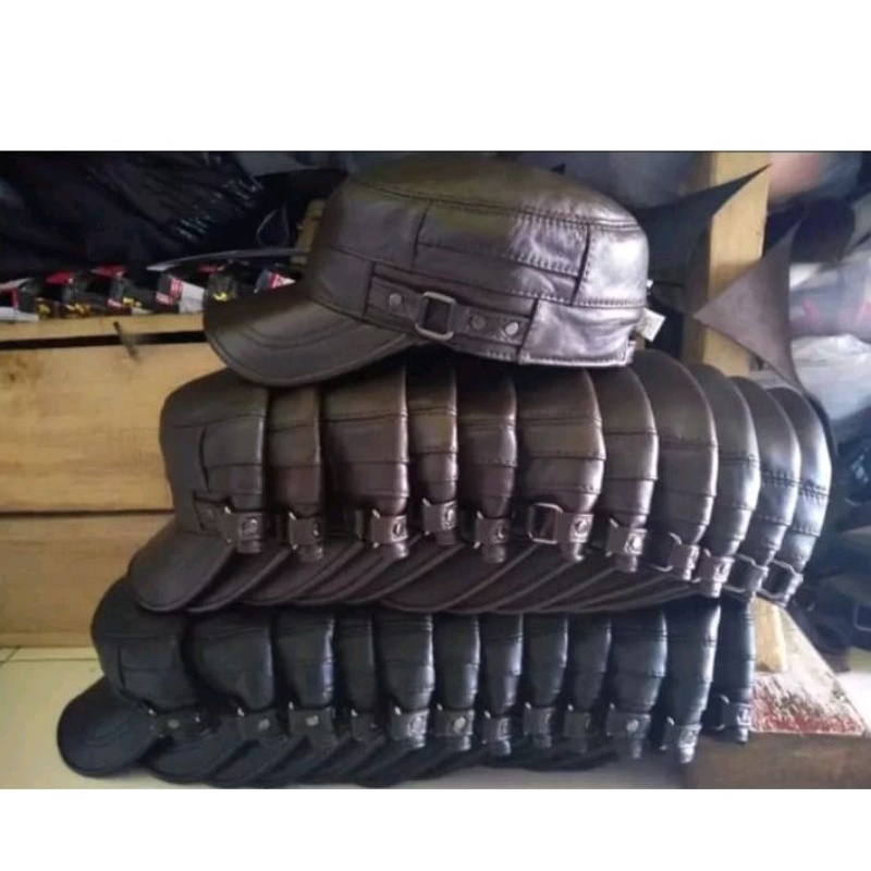 topi kulit komando termurah bahan kulit domba super