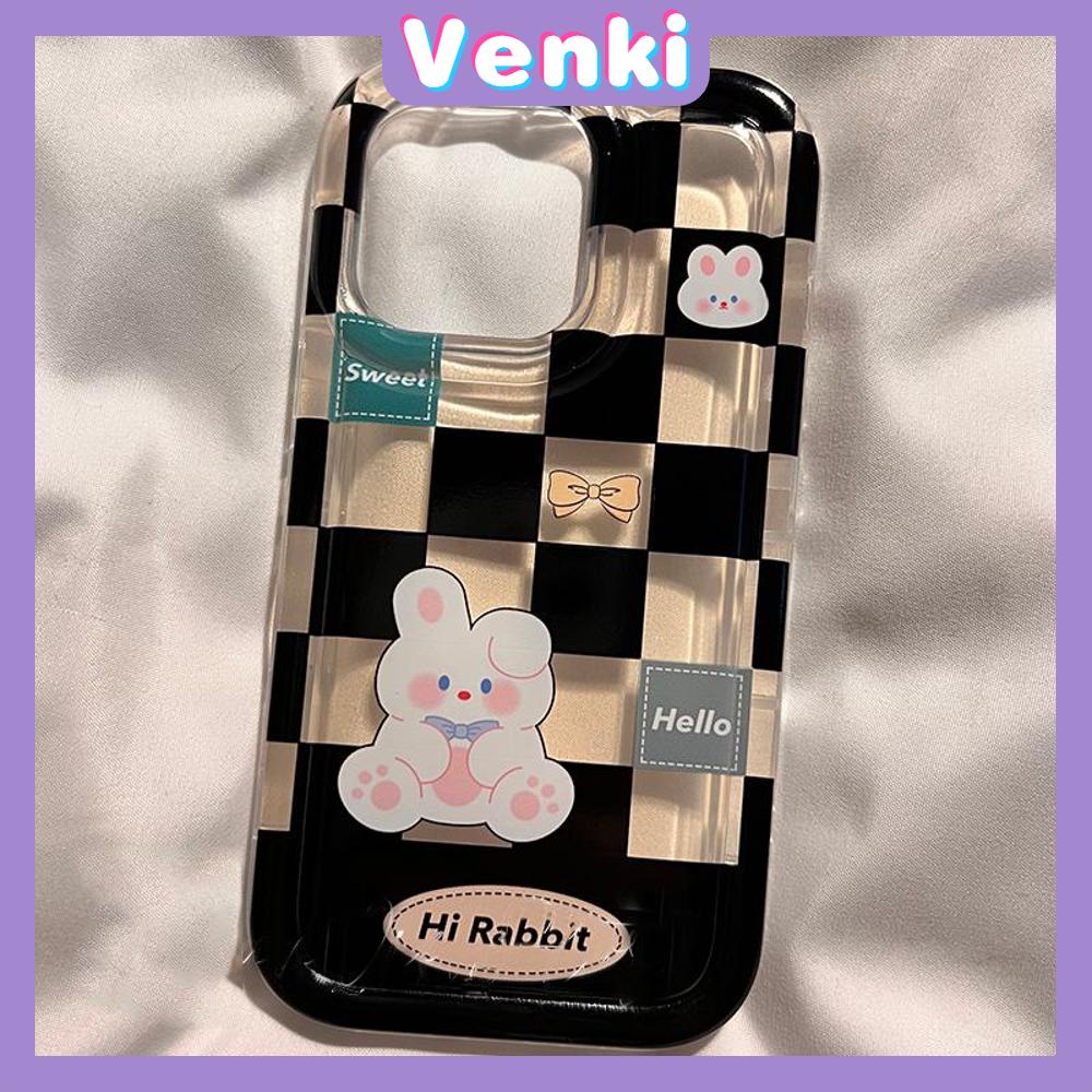 Case For iPhone 14 Pro Max TPU Soft Jelly Airbag Case Checkerboard Bear &amp; Rabbit Case Camera Protection Shockproof For iPhone 14 13 12 11 Plus Pro Max 7 Plus X XR