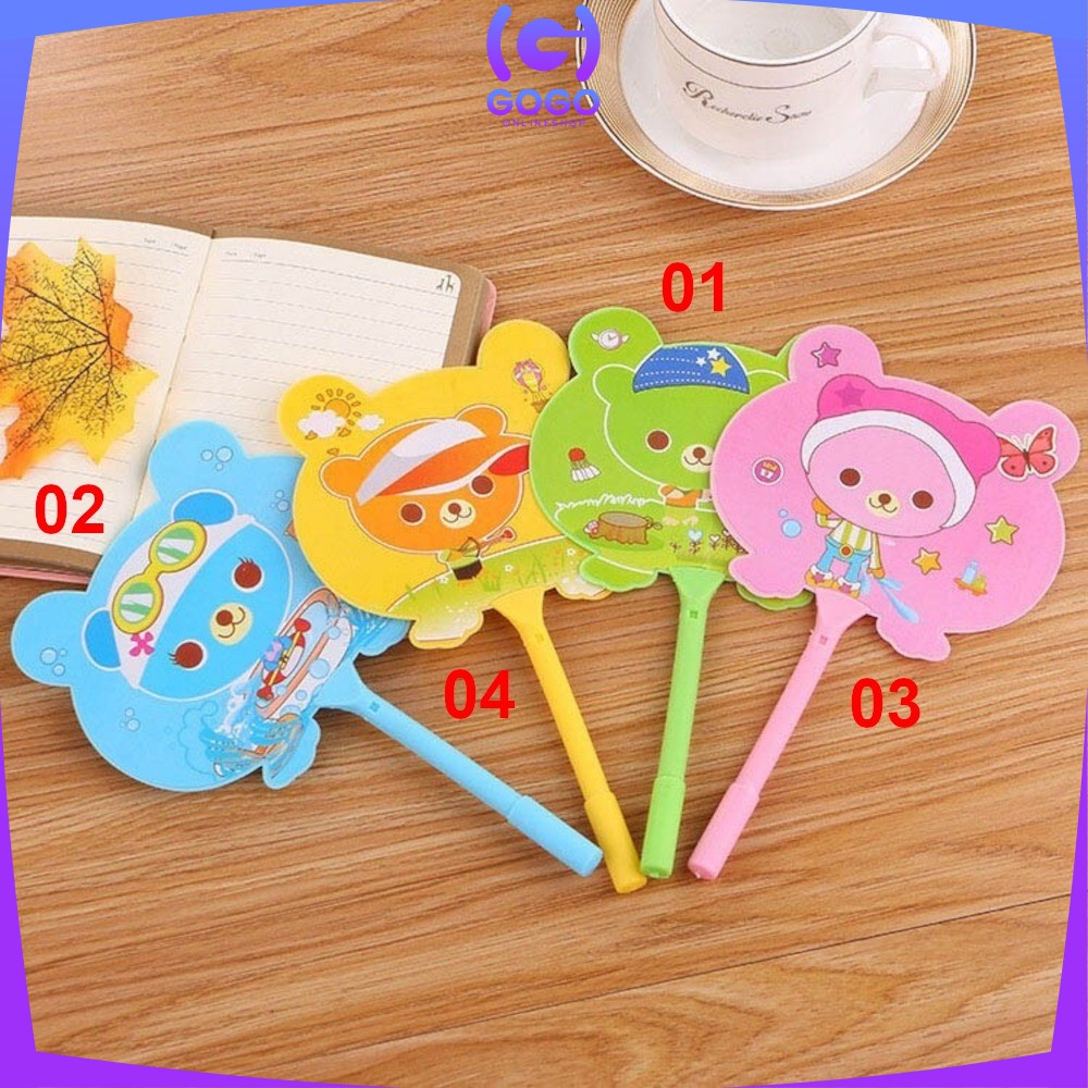 GOGO-A2 Pena Pulpen Gel Kipas / Pena Kipas Animal &amp; Buah / Pulpen Kipas Karakter Lucu Souvenir
