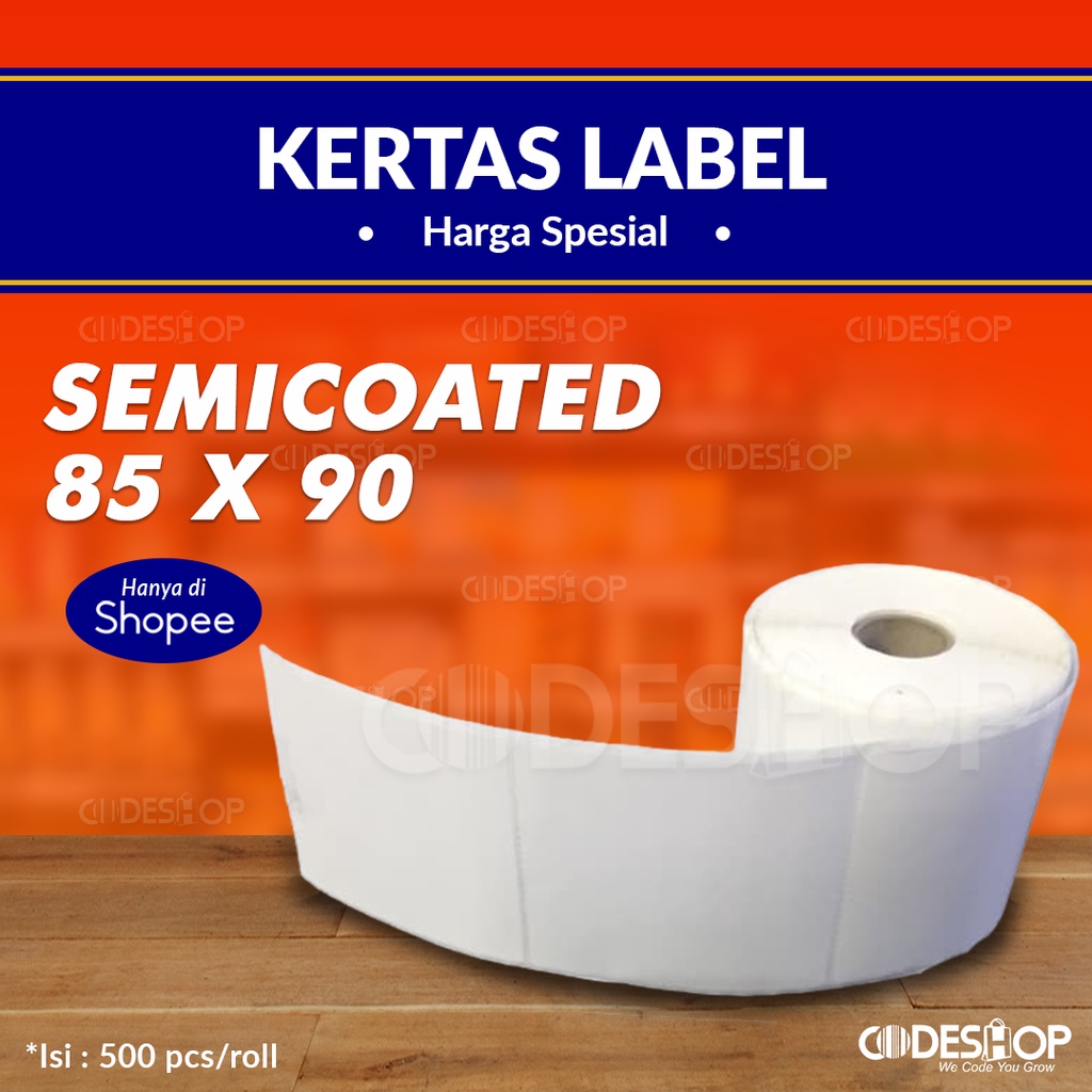 Label Semicoated 85x90 1 Line 500Pcs 85 x 90