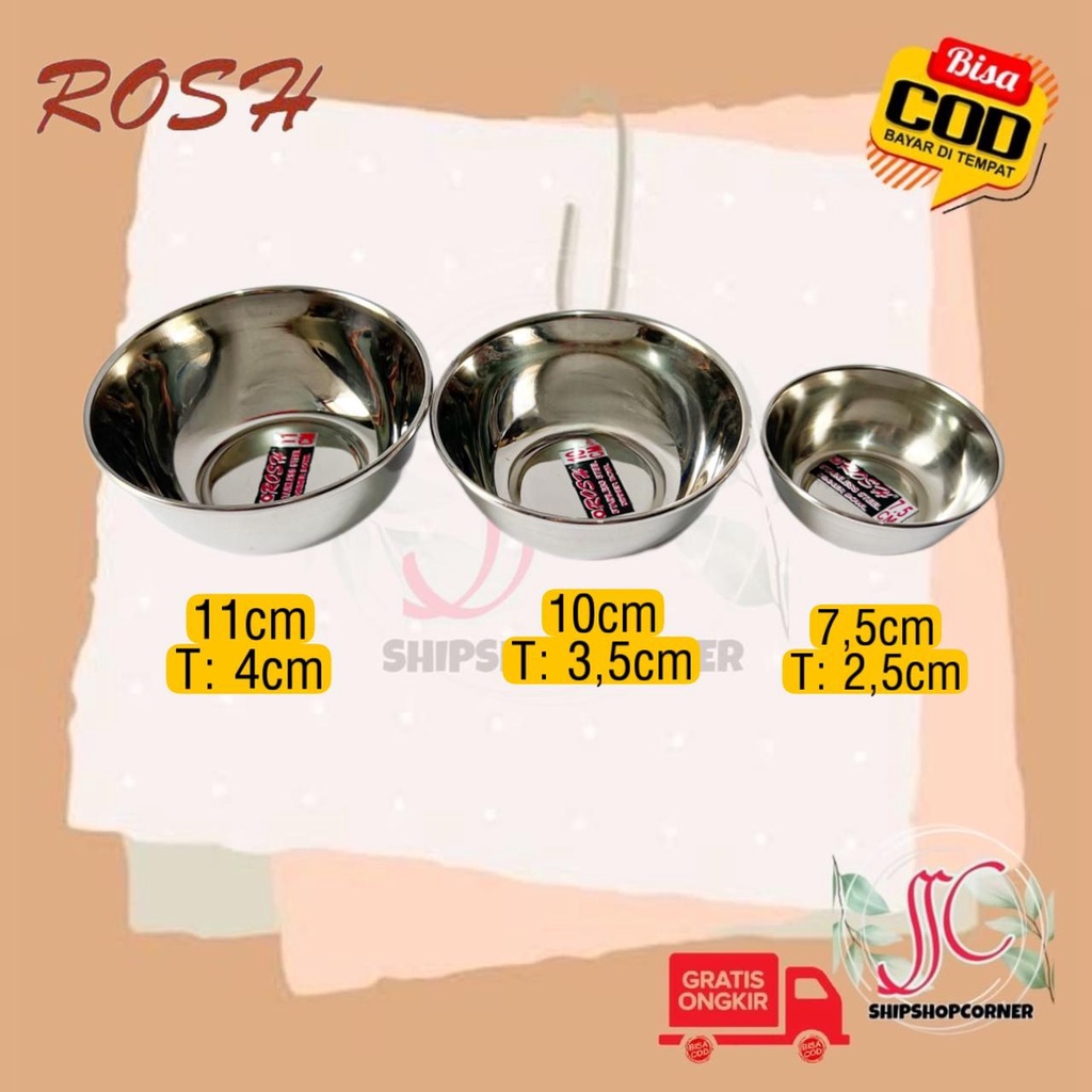 ROSH Dinner bowl mangkok stainless mangkok kuah 7,5cm 10cm 11cm