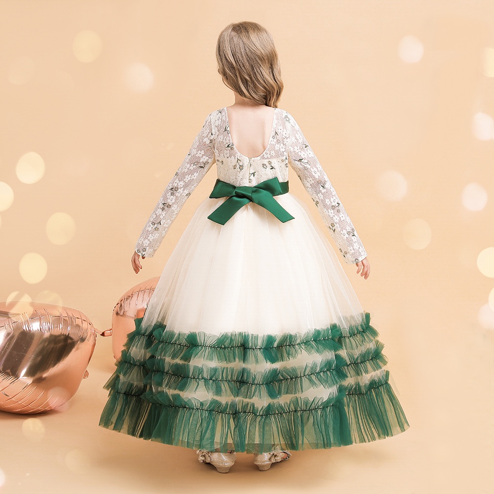 [Brandedbaby] 5T-12T LONG PARTY DRESS ANAK / LONG DRESS CHRISTMAS / DRESS PESTA ANAK PEREMPUAN