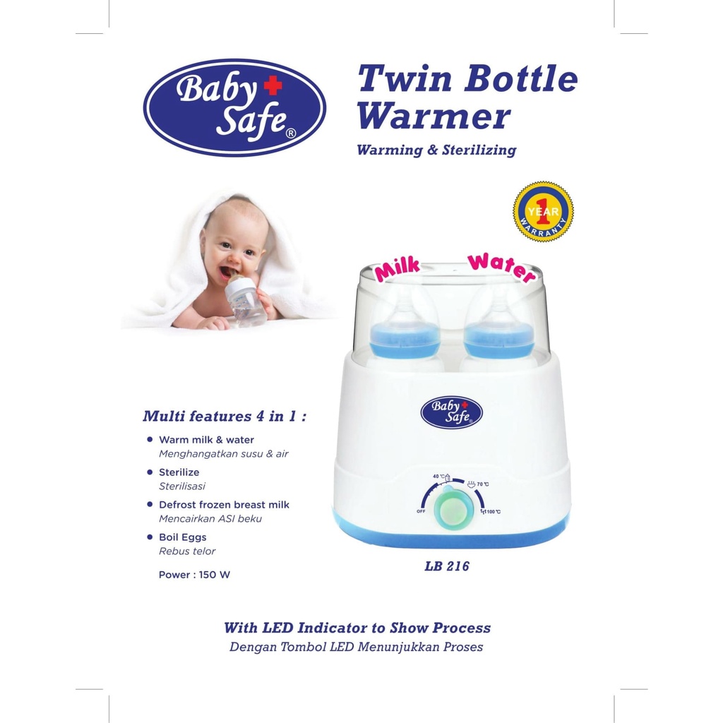 Twin Milk warmer babysafe / warmer / pemanas ASI