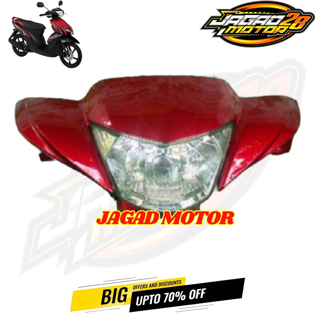 Batok Kepala Depan Mio GT Merah Plus Reflektor Lampu Depan / Batok Kepala Depan Mio GT Merah Set Lampu Depan / Batok Kepala Depan + Reflektor Lampu Depan Mio GT Warna Merah