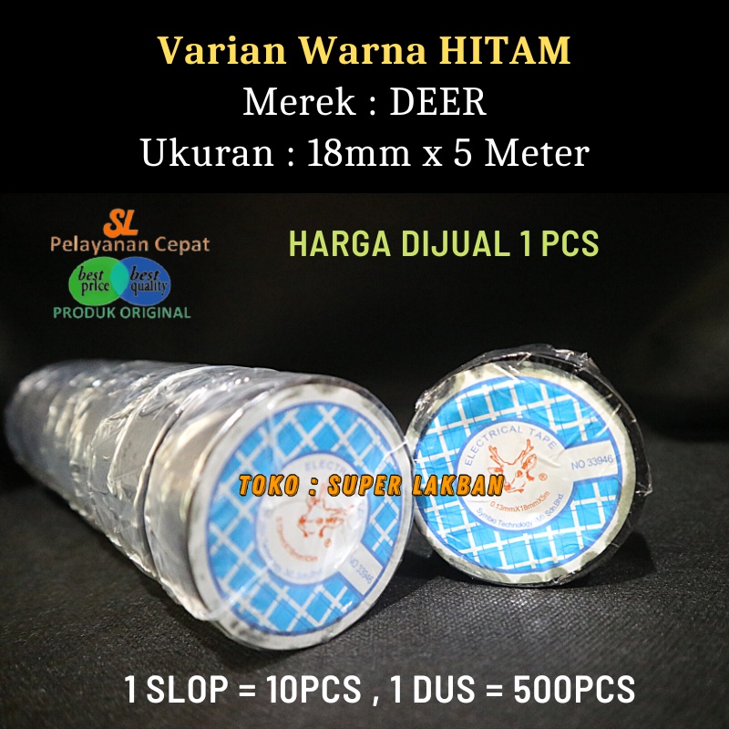 Isolasi Listrik Hitam Pollak Deer Brand Setara Gold Tape Solasi Kabel Berkualitas Murah