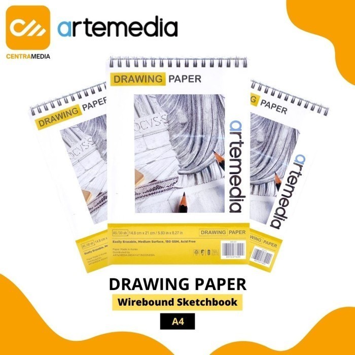 

Wow Buku Sketsa Gambar Artemedia Drawing Paper Wirebound Sketchbook A5 Promo