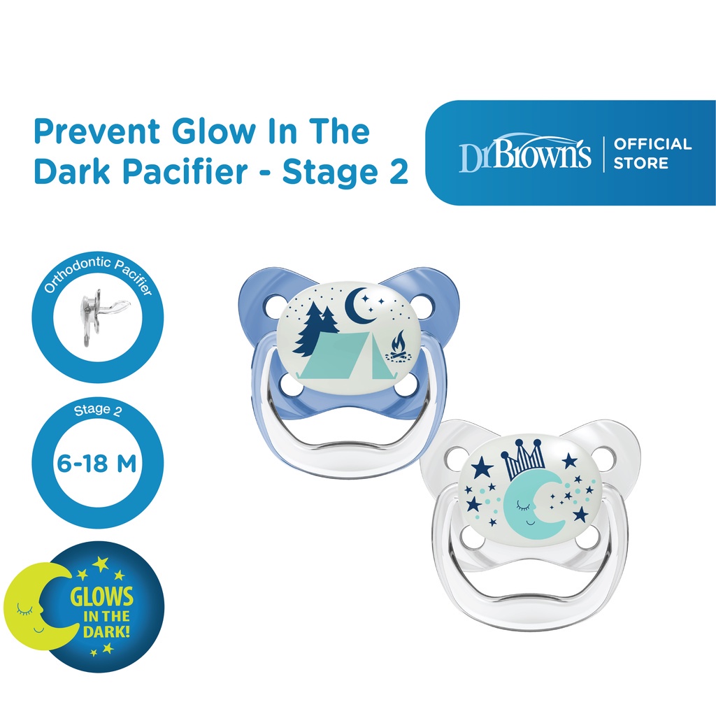 Dr. Brown's PreVent Glow in the Dark BUTTERFLY SHIELD Pacifier - Empeng Bayi