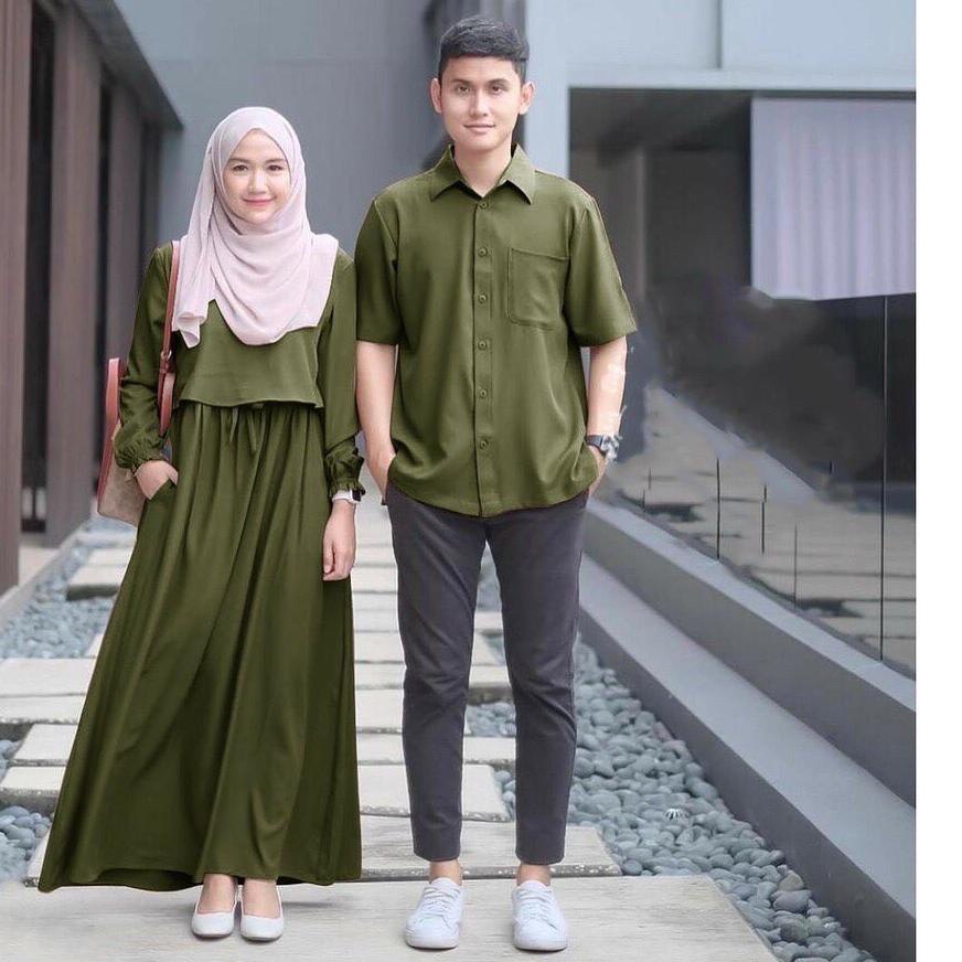 BAYAR DITEMPAT✔️Nino Couple Gamis Dan Kemeja Fashion Muslim Wanita BJ|SQ3