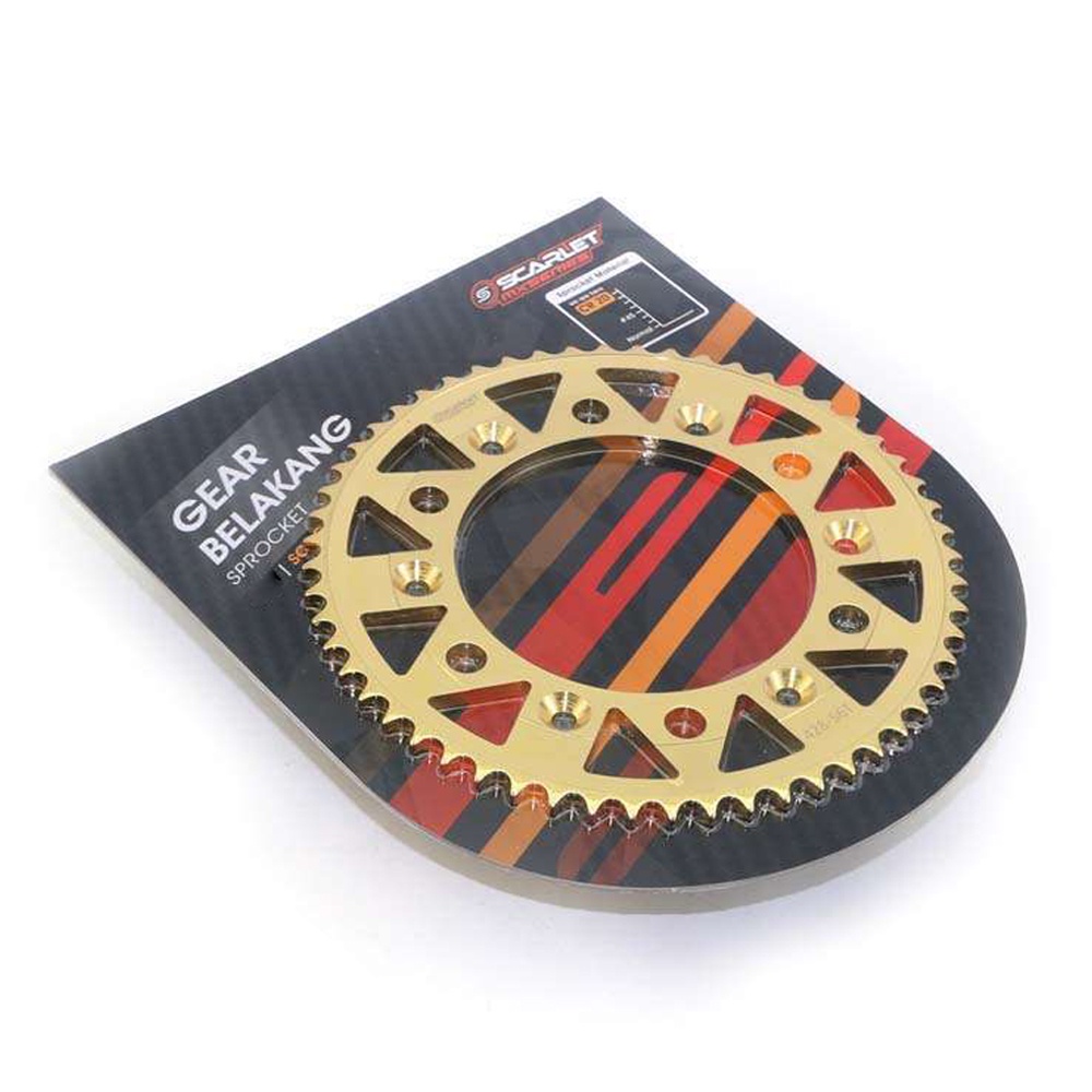 GEAR BELAKANG CRF 150 L / 428 - 55T SCARLET GOLD