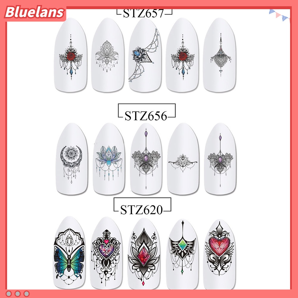 (In Stock) Kacamata Hitam Lensa Warna Warni ♡Butterfly Stiker Decal Transfer Air Motif Kupu-Kupu / Kelopak Bunga Untuk Manicure