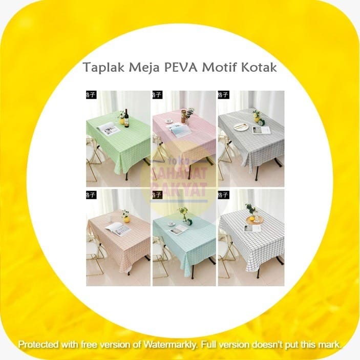 Taplak Meja Peva Motif Kotak Anti Air Motif Kotak