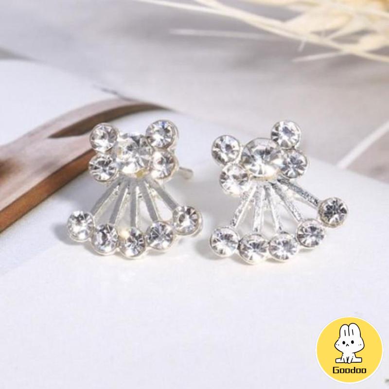 Anting Mutiara Pejantan Kristal Fashion Hati Mutiara Kristal Stud Anting-Anting Pesona Zirkon -Doo