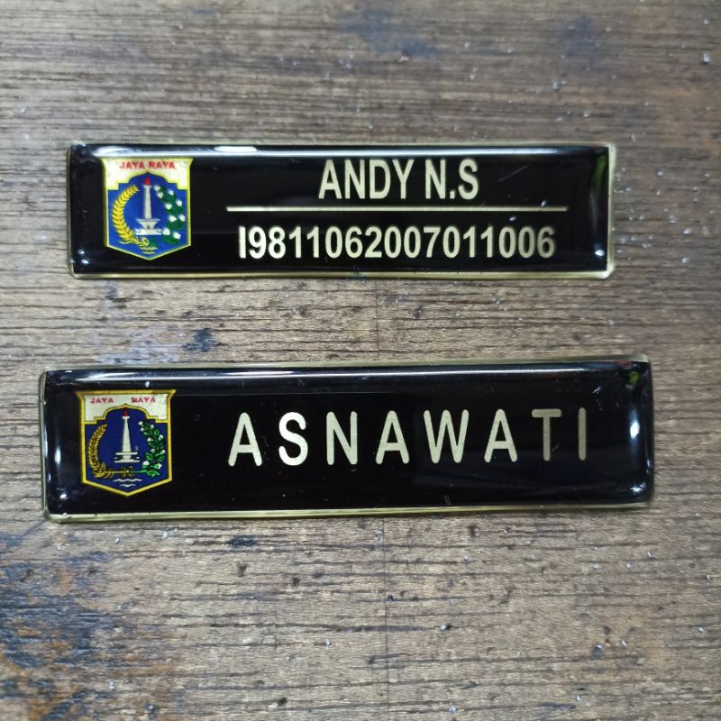 

Papan Nama | Name tag | Nama Dada kuningan + Logo Daerah