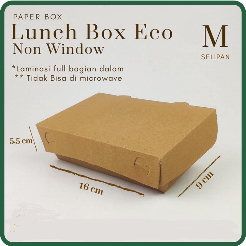 

PAPER LUNCH BOX ECO MEDIUM 1 pack ( isi 20 pcs)
