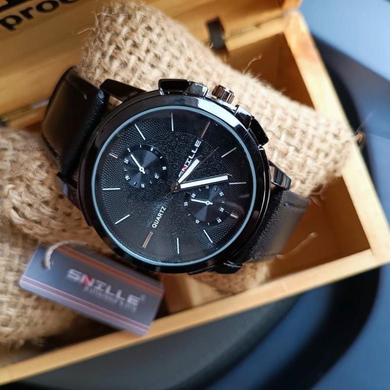 Jam Tangan Snille Chronograph Aktif Fashion Pria Terlaris Jam Tangan Kulit