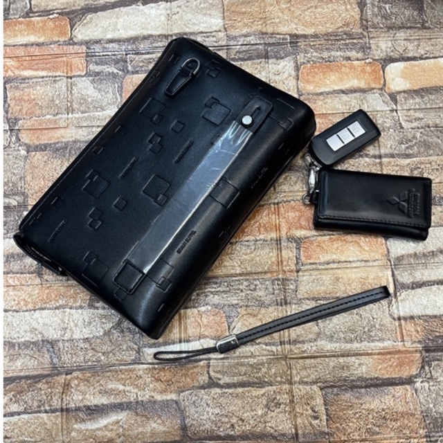 Handbag Clutch Braun Buffel Tas Tangan Lock Kunci Pria_Wanita Kulit Premium Import