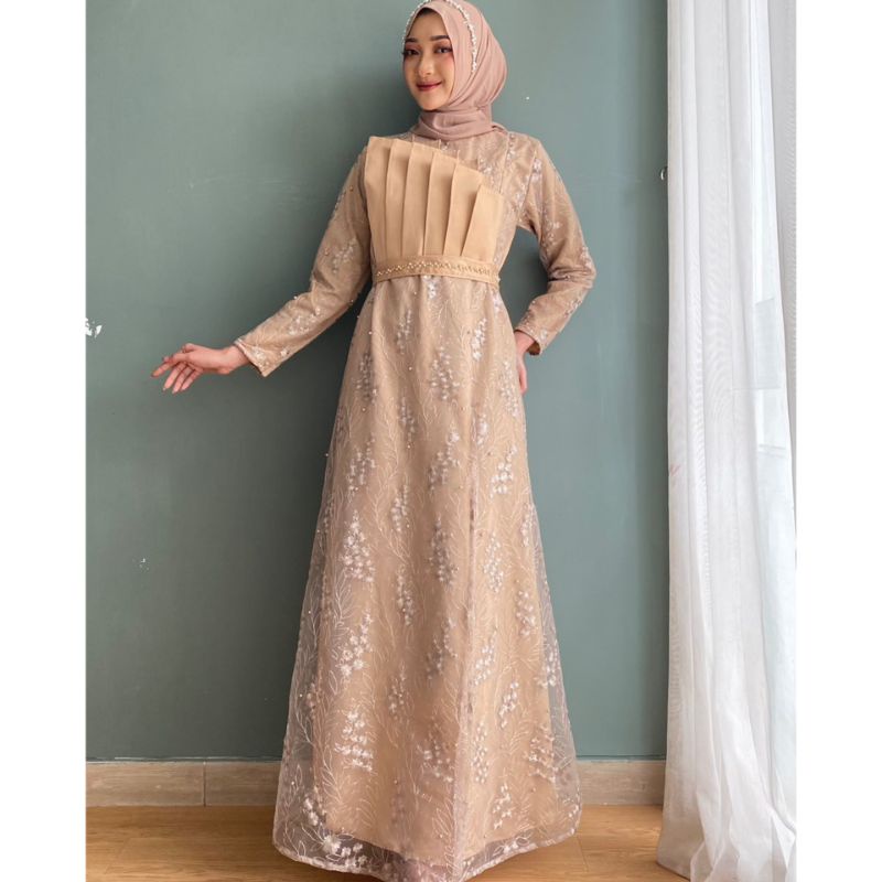 Rachel Dress By Akirabutik  / Model Gamis Kekinian / Gaun Pesta Kondangan Muslimah