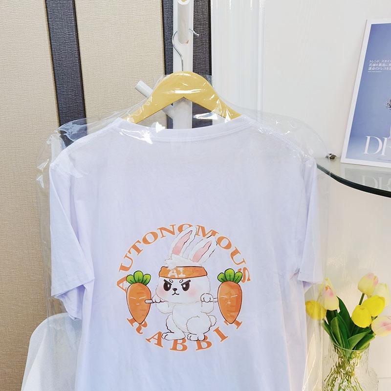 [littlecrab] Kaos Oversize Carrot Bunny Champion I Am The First Autonomous Rabbit Kelinci Olahraga Wortel T-shirt Sablon Berkualitas Unisex Couple Korean Style