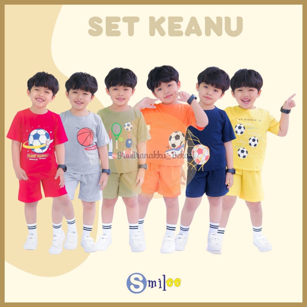 Setelan Anak Bola Keanu Smilee Mix Warna Size 1-5 Tahun
