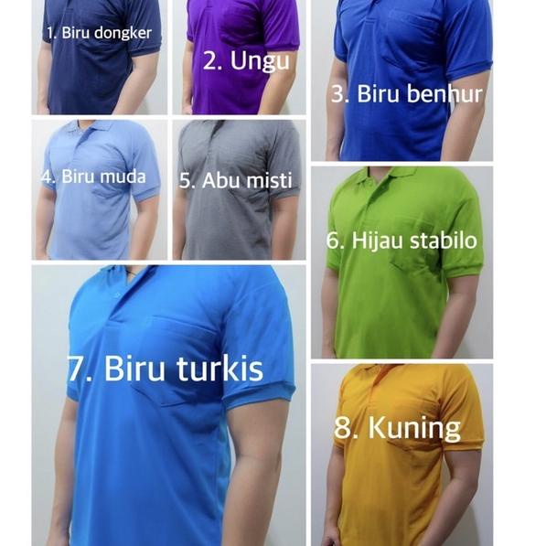 Kaos kerah Polo shirt bersaku/kantong POLOS , bahan Lacoste Pique (PE) {MEX.31Oc22r}