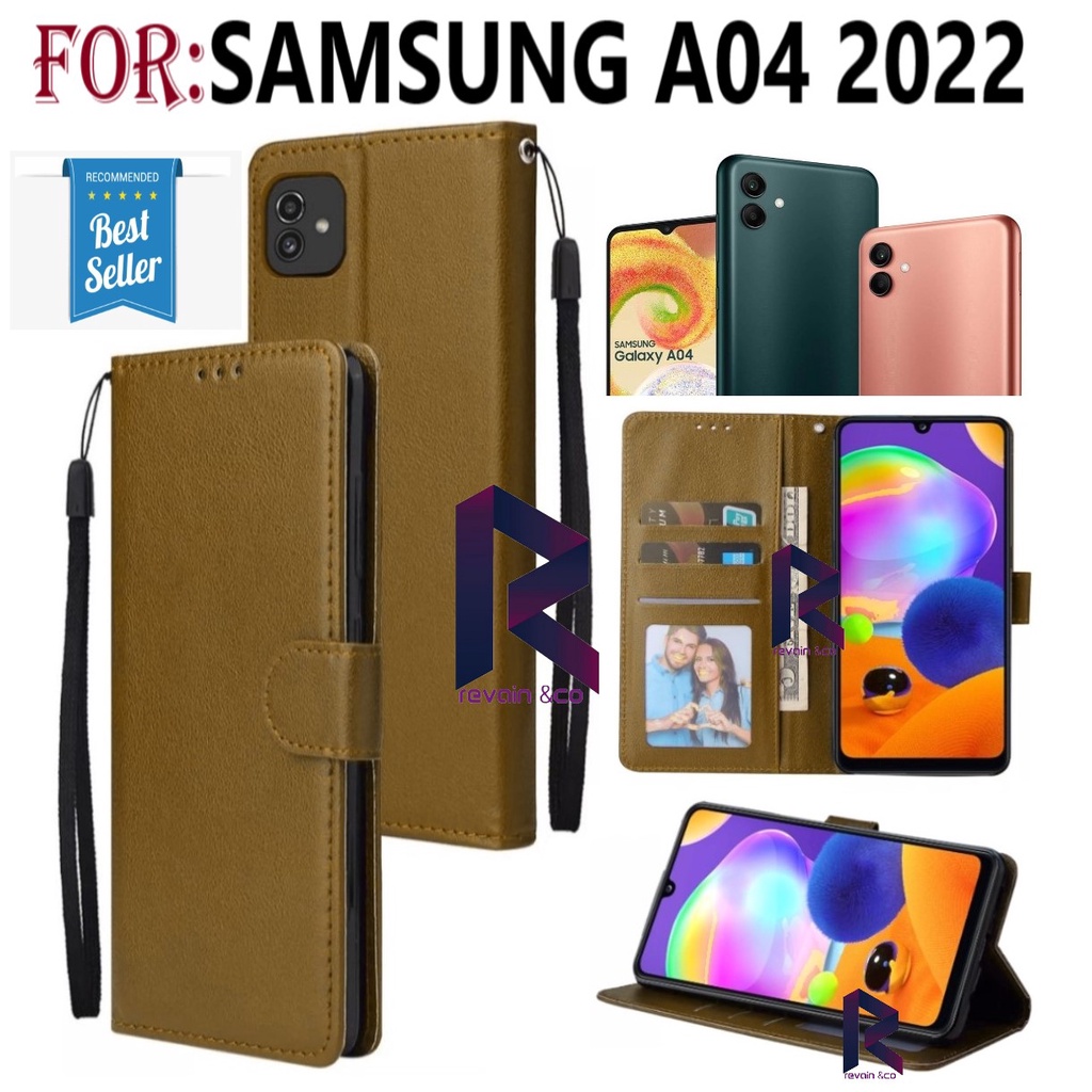 FLIP COVER NEW SAMSUNG A04 2022 FLIP WALLET LEATHER KULIT PREMIUM SARUNG BUKA TUTUP KESING HP FLIP CASE SAMSUNG A04