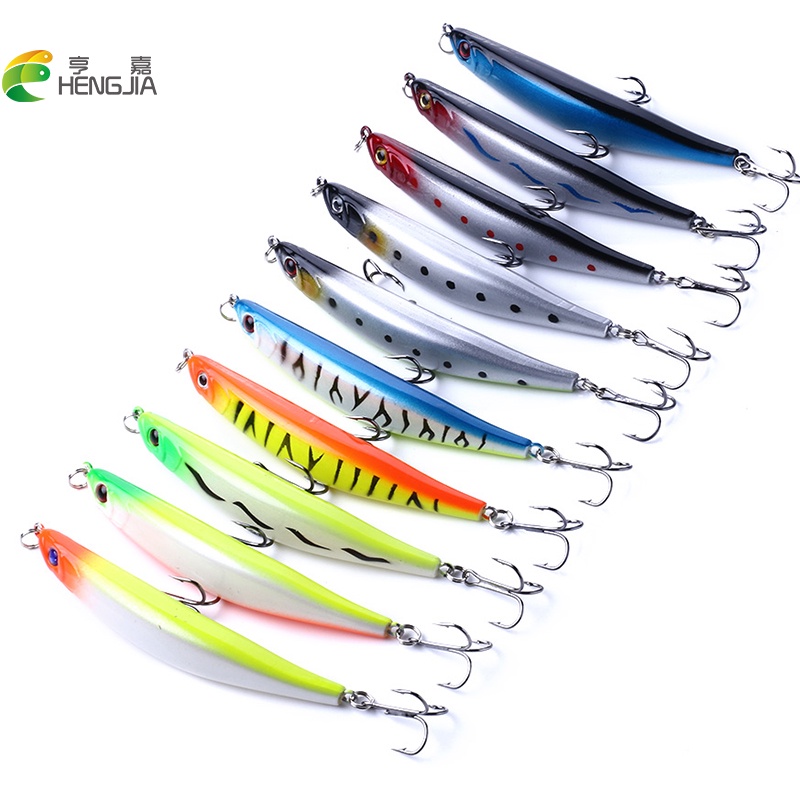 Hengjianew 1Pc Umpan Pancing Hardlure Bentuk Ikan Kecil 9cm 8g Bahan Plastik