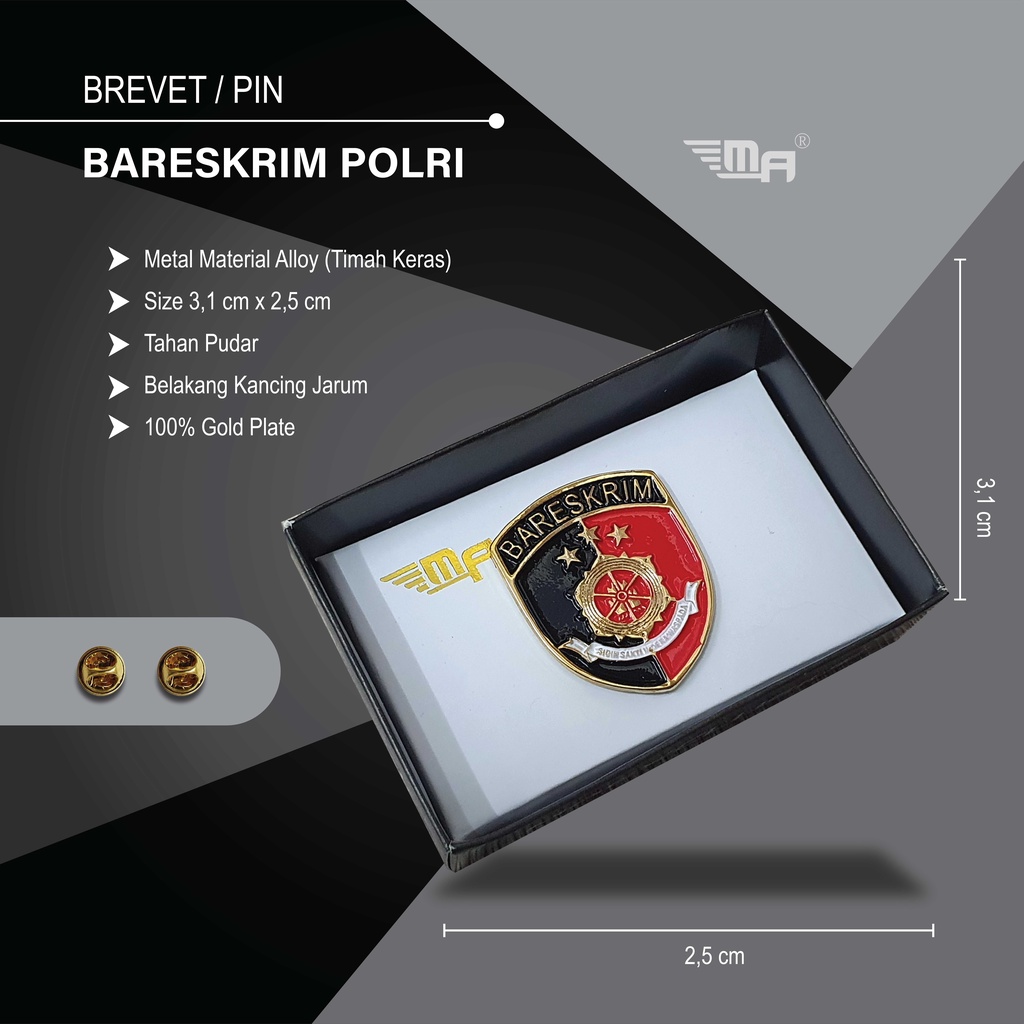 WING BARESKRIM POLRI PDH BRIVET BREVET PIN BARESKRIM POLRI