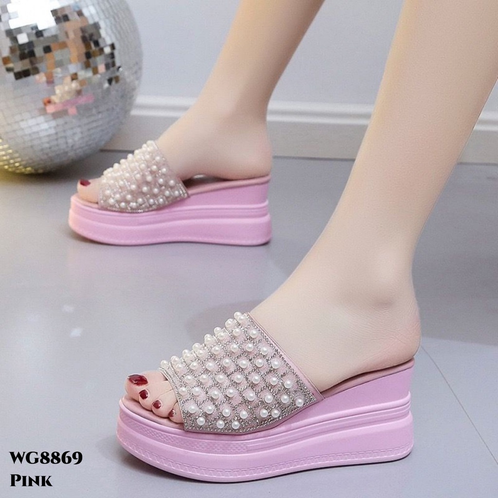 Sandal Mutiara Wedges Highsole Korea Shoes WG8869