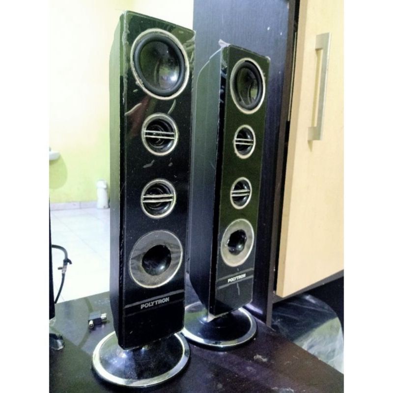 TERMURAH PROMO BISA NEGO 2 SPEAKER TOWER 1 PASANG TV POLYTRON LED LCD MASIH JERNIH KENCANG JELAS GOO