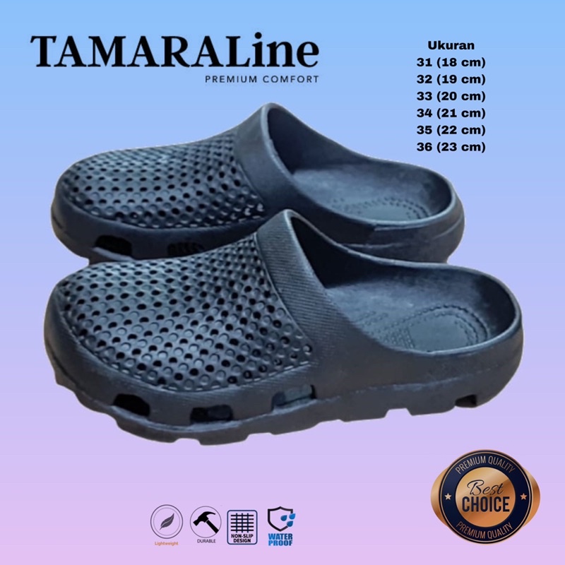 Sepatu Sandal Selop Slide Slip on Karet Anak / Remaja - TAMARALINE 200 / Bahan Premium Lentur Empuk Ringan Kuat Anti Slip Anti Air / Model Casual Santai Rumah Outdoor Kamar Mandi  Murah Original