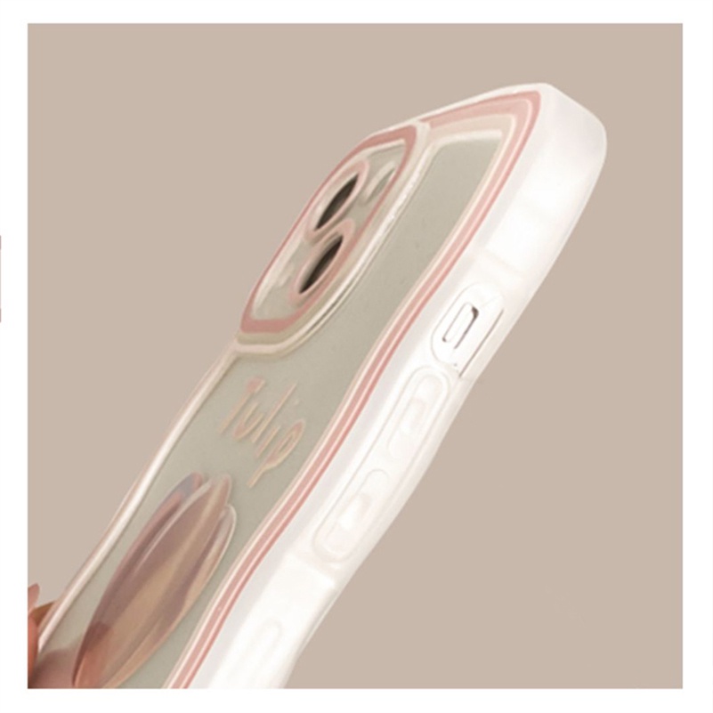 Soft Case Silikon Transparan Motif Bunga Tulip 3D Untuk iPhone 14 13 12 11 Pro Max X Xr Xs Max 8 7 6 6s Plus
