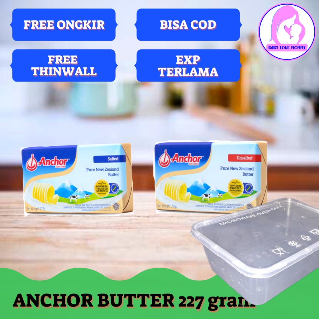 

Free Thinwall Dan Ice Gel Anchor butter unsalted atau salted 227 gram mpasi baking kue lemak tambahan untuk bayi