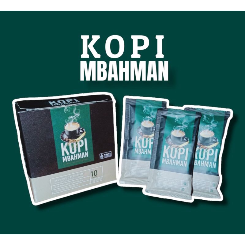 

KOPI MBAH MAN Original Ekstrak Kopi Ginseng Jahe merah Alga Spirulina BPOM