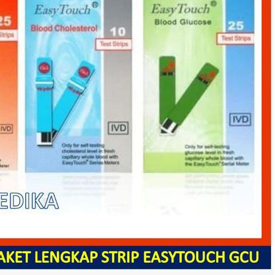 Paket strip easytouch (3in1) easy touch kolesterol asam urat gula darah strip gula / glucosa / gluko