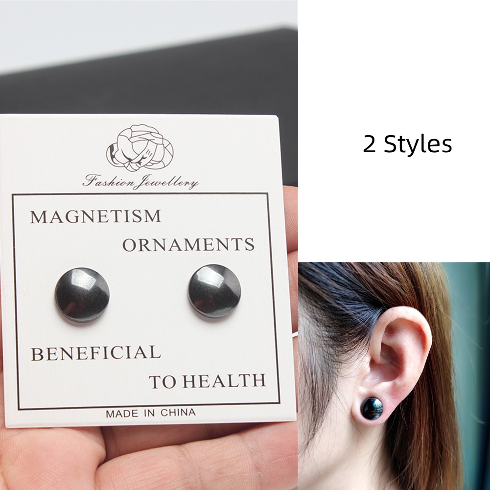 Anting Magnet Hitam Tanpa Lubang Telinga Untuk Unisex